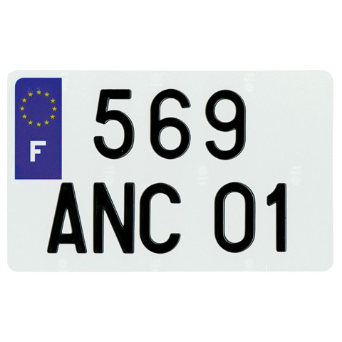 10 plaques d'immatriculation PRO PLAQUES alu 210x130 - logo F