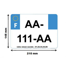 10 plaques PVC avec bavette PRO PLAQUES 210x145mm logo F uniquement