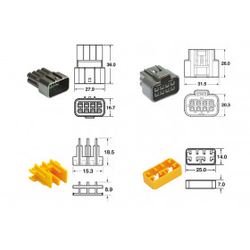 Jeu de connectiques 8 voies Série 090 FRKW BIHR type origine - 5 jeux complets