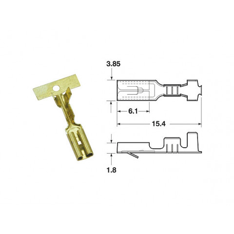 Cosse femelle série 110 ML BIHR Ø0,85mm²/1,25mm² - 50pcs 