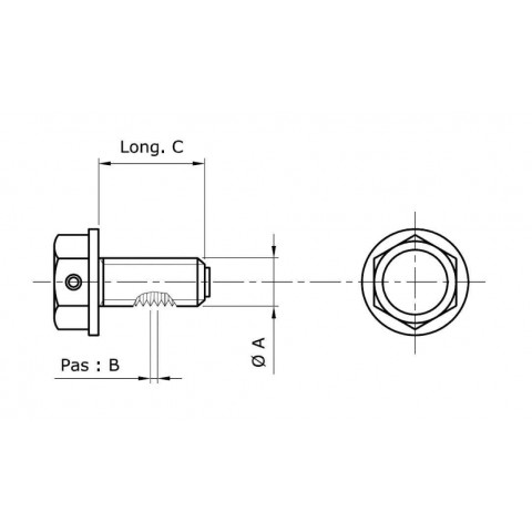 Bouchon de vidange TECNIUM aimanté alu noir M16x1,5x14 