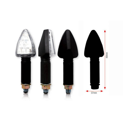 Clignotants BIHR Tri LED long noir universel 