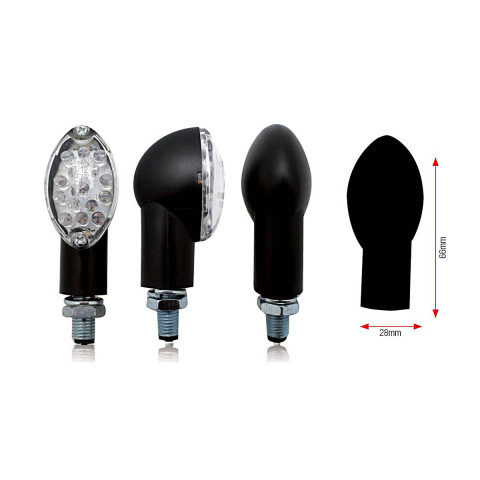 Clignotants BIHR Oval LED noir universel 