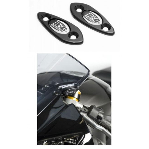 Caches orifice rétroviseur R&G RACING noir Yamaha YZF-R6