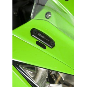 Caches orifice rétroviseur R&G RACING noir Kawasaki ZX10R