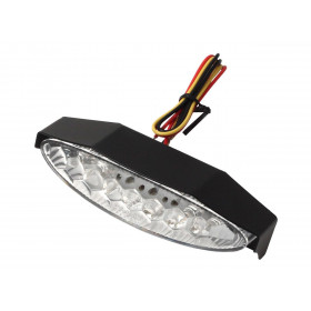 Feu arrière LIGHTECH LED avec éclairage de plaque et casquette alu noir universel 