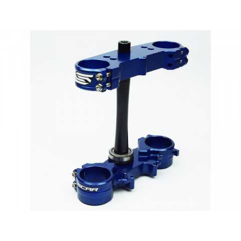 Té de fourche SCAR ACS Offset 22mm bleu Yamaha YZ250F/450F