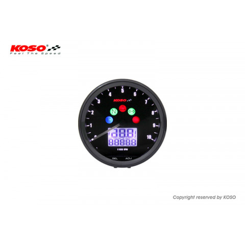 Compteur multifonctions KOSO Neo Retro 64mm TNT noir