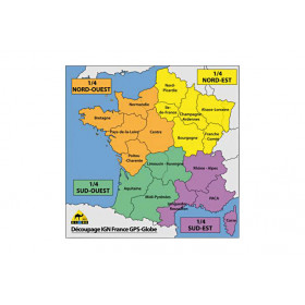 Carte IGN GPS Globe 1/4 France nord-ouest 1/25000e 