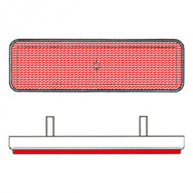 Catadioptre V PARTS rectangle 96x27mm rouge 