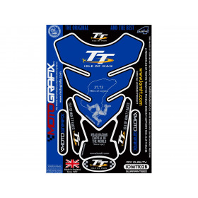 Protection de réservoir MOTOGRAFIX 4pcs bleu Isle of Man