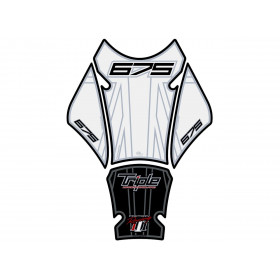 Protection de réservoir MOTOGRAFIX 3pcs blanc/noir Triumph