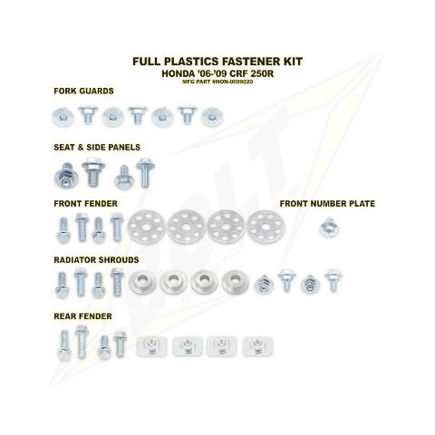 Kit vis complet de plastiques Bolt Honda CR125/250