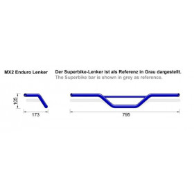 Guidon LSL MX2 Ø22mm acier chrome