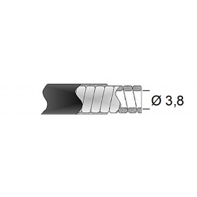 Gaine de frein 38/10 TRANSFIL fil plat noir rouleau 15m