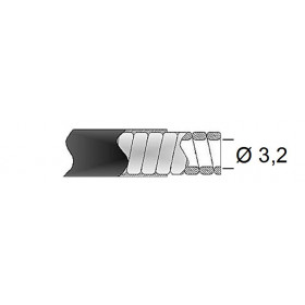 Gaine de frein 32/10 TRANSFIL fil plat noir rouleau 15m