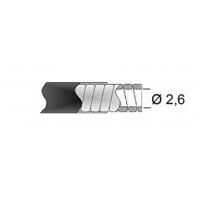 Gaine de frein 26/10 TRANSFIL fil plat noir rouleau 30m