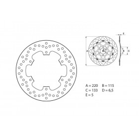 Disque de frein arrière Brembo Serie ORO rond fixe Yamaha YZ125