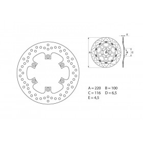 Disque de frein arrière Brembo Serie ORO rond fixe Kawasaki 650 KLX-R