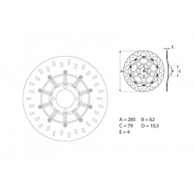 Disque de frein avant Brembo Serie ORO rond fixe BMW K75/R80GS