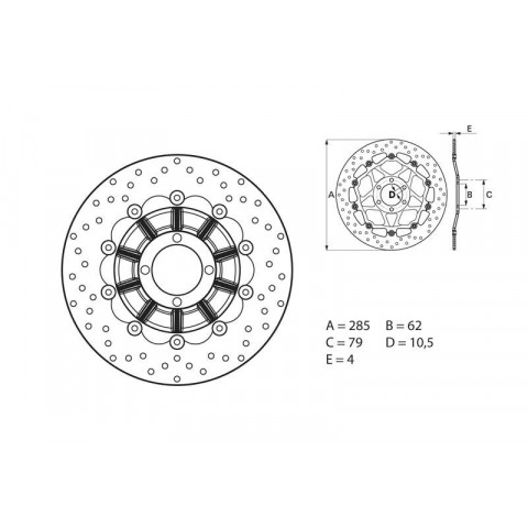 Disque de frein avant Brembo Serie ORO rond flottant BMW K75/R80GS