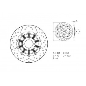 Disque de frein avant Brembo Serie ORO rond flottant BMW K75/R80GS