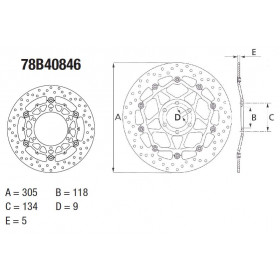 Disque de frein avant Brembo Serie ORO rond flottant BMW R850R