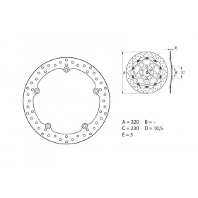 Disque de frein avant Brembo Serie ORO rond fixe Honda NC700/S