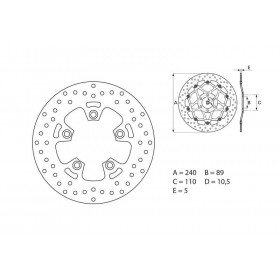 Disque de frein arrière Brembo Serie ORO rond fixe Suzuki GSF600 BANDIT