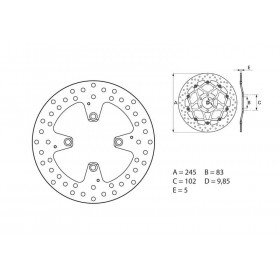 Disque de frein arrière Brembo Serie ORO rond fixe Ducati 1199 PANIGALE