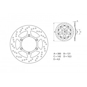 Disque de frein arrière Brembo Serie ORO rond fixe Suzuki DR650RSE