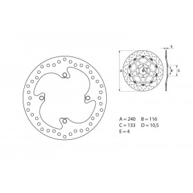 Disque de frein arrière Brembo Serie ORO rond fixe Suzuki RM-Z250