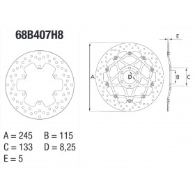 Disque de frein arrière Brembo Serie ORO rond fixe Yamaha FZS600 FAZER