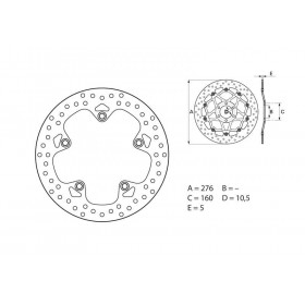 Disque de frein arrière Brembo Serie ORO rond fixe BMW R1200 GS