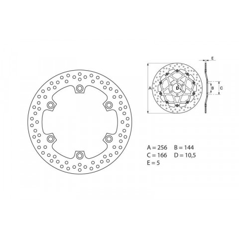 Disque de frein arrière Brembo Serie ORO rond fixe Honda CBR1100XX