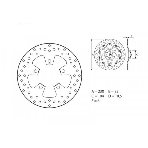 Disque de frein arrière Brembo Serie ORO rond fixe Kawasaki ZX7-R