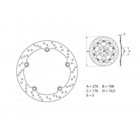 Disque de frein arrière Brembo Serie ORO rond fixe BMW 