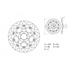 Disque de frein avant Brembo Serie ORO rond flottant KTM DUKE 690