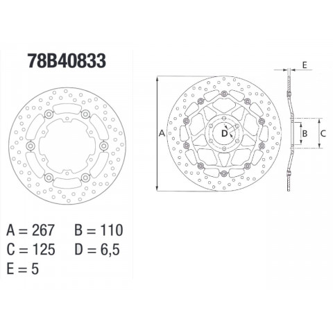 Disque de frein avant Brembo Serie ORO rond flottant KTM 1190 ADVENTURE