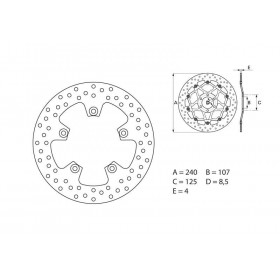 Disque de frein arrière Brembo Serie ORO rond fixe Ducati 999 R/S