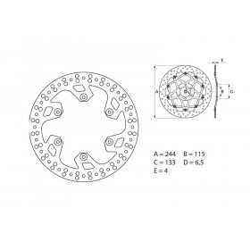 Disque de frein arrière Brembo Serie ORO rond fixe