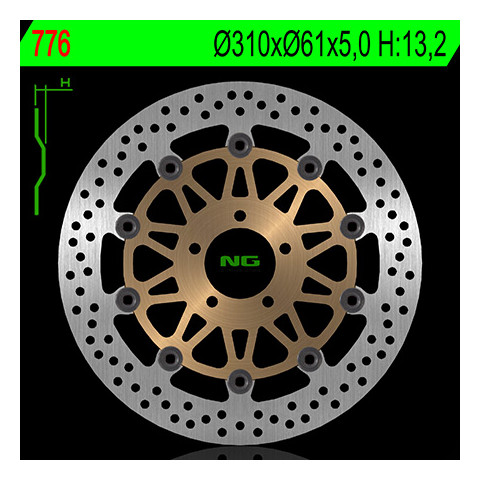 Disque de frein avant NG 776 rond flottant Kawasaki