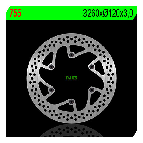 Disque de frein avant gauche NG 755 rond fixe