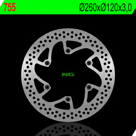 Disque de frein avant gauche NG 755 rond fixe