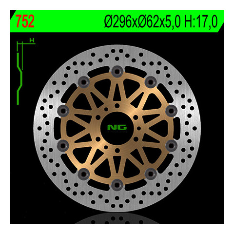 Disque de frein avant NG 752 rond flottant Honda