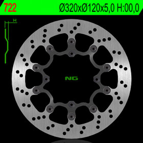 Disque de frein avant gauche NG 722 rond fixe