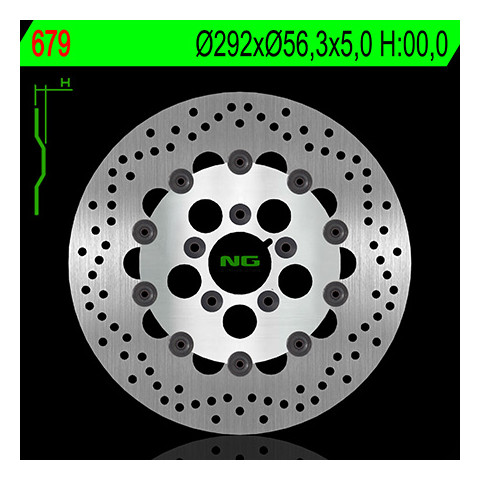 Disque de frein avant NG 679 rond flottant Harley Davidson