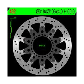 Disque de frein avant gauche NG 482 flottant Honda