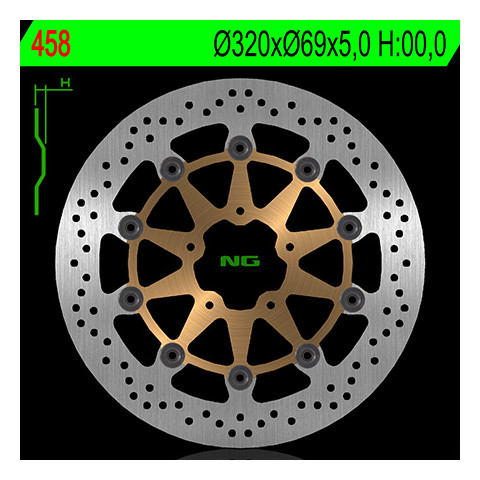 Disque de frein NG 458 rond flottant