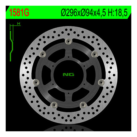 Disque de frein NG 1581G rond semi-flottant